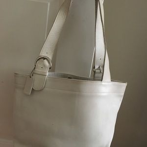Vintage white Coach Tote.